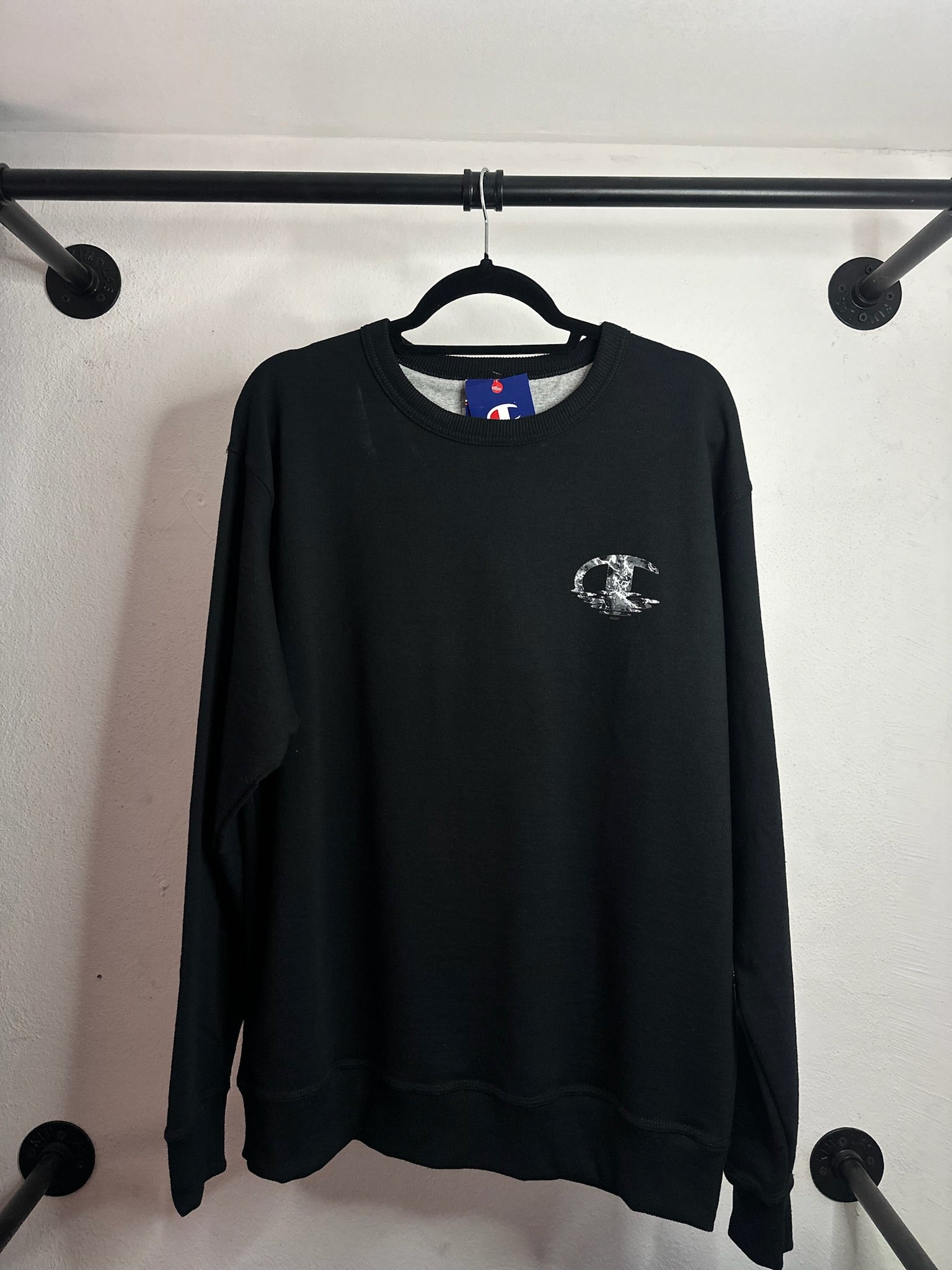 Sudadera champion negra on sale