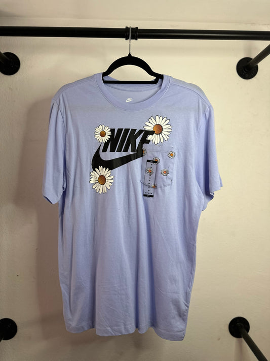 PLAYERA NIKE AZUL FLORES